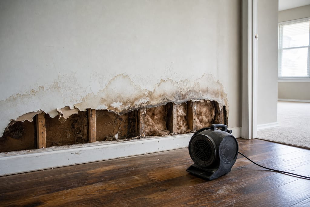 Assess moisture and damage extent photo