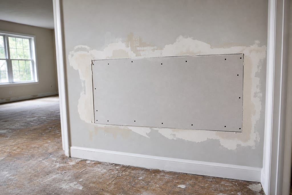 Replace or patch drywall section photo